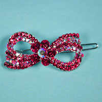 Small Bow Crystal Rhinestone Barrette