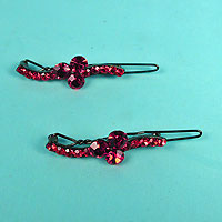 Set of Two Crystal Rhinestone Barretts