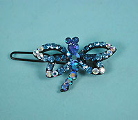 Crystal Rhinestone Dragon Fly Barrettes