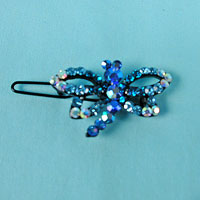 Small Dragonfly Rhinestone Barrette