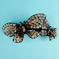 Crystal Rhinestone Butterfly Barrette