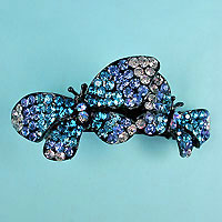 Crystal Rhinestone Butterfly Barrette