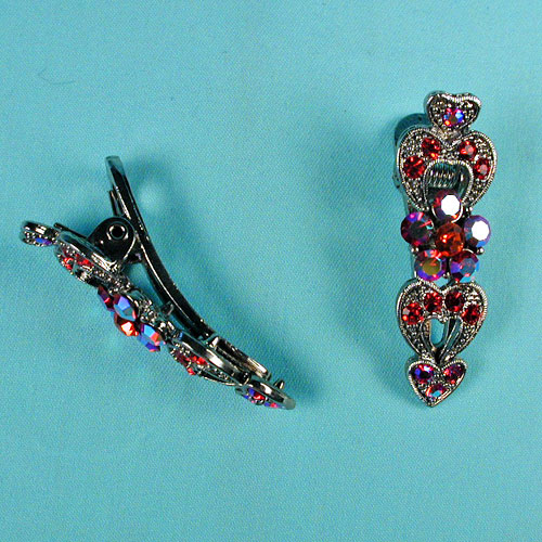 Set of Two Small Rhinestone Hair Clips, a fashion accessorie - Evening Elegance