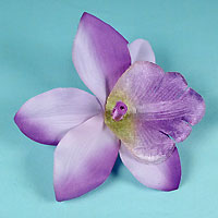 Large Fabric Orchid Flower Clip