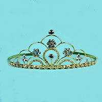 Gold and Crystal Rhinestone Tiara