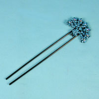 Crystal Rhinestone Fan Design Hairpin