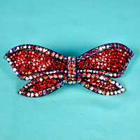 Large Bow Crystal Rhinestone Barrette