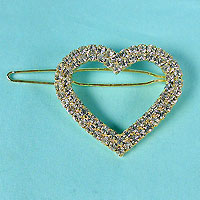 Heart Barrette with Crystal Rhinestones