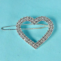 Heart Barrette with Crystal Rhinestones