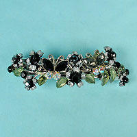 Flower Barrette with Rhinestones