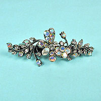 AB Rhinestone Butterfly Barrette