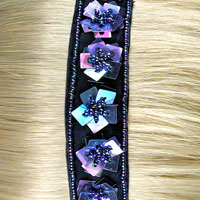 Velvet Headband with Sequined Design