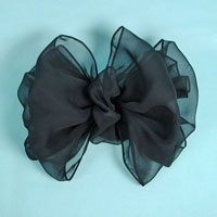 Large French Clip Chiffon Bow Hair Barrette