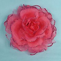 Rose Hair Clip with Ponytail Band and Pin