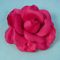 Large Rose Hair Flower with Clip, Pin and Ponytail Elastic