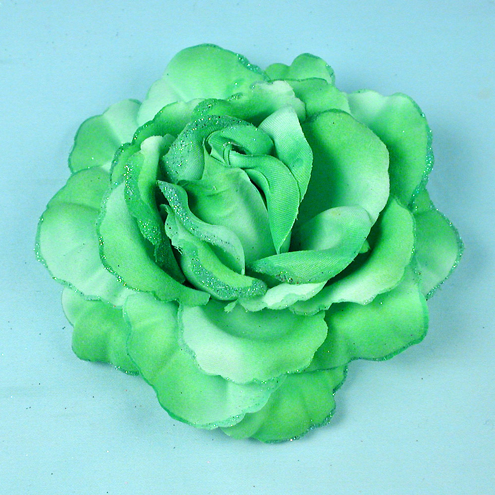 Large Flower Hair Clip and Ponytail Fastner with Glitter, a fashion accessorie - Evening Elegance