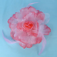 Sparkling Hair Flower Clip with Feathers