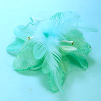 Chiffon, Net, Feather and Glitter Hair Clip