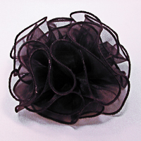 Large Puffy Ruffled Organza Hair Bow Clip Claw