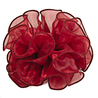 Large Puffy Ruffled Organza Hair Bow Clip Claw