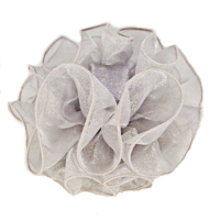 Large Puffy Ruffled Organza Hair Bow Clip Claw