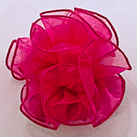 Large Puffy Ruffled Organza Hair Bow Clip Claw