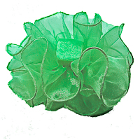 Large Puffy Ruffled Organza Hair Bow Clip Claw