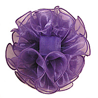 Large Puffy Ruffled Organza Hair Bow Clip Claw