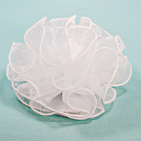 Large Puffy Ruffled Organza Hair Bow Clip Claw