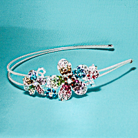 Multi Color Crystal Rhinestone on Silver Wire