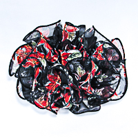 Large Satin Chiffon Print Jaw Clip Claw Bows