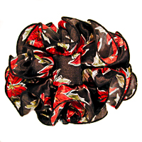 Poinsettia Christmas Satin Chiffon Jaw Clip Claw Hair Bows