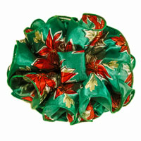 Poinsettia Christmas Satin Chiffon Jaw Clip Claw Hair Bows