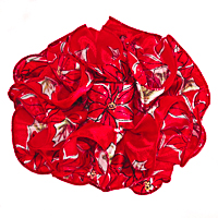 Poinsettia Christmas Satin Chiffon Jaw Clip Claw Hair Bows