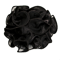 Satin/Chiffon Large Ruffled Hair Bow on Salon  Claw Jaw Clips