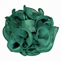 Satin/Chiffon Large Ruffled Hair Bow on Salon  Claw Jaw Clips