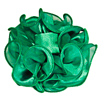 Satin/Chiffon Large Ruffled Hair Bow on Salon  Claw Jaw Clips