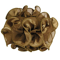 Satin/Chiffon Large Ruffled Hair Bow, Claw Clip