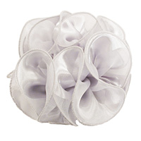 Satin/Chiffon Large Ruffled Hair Bow, Claw Clip