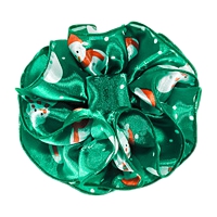 Satin Snowmen Large Clip Claw Ruffled Hair Bows