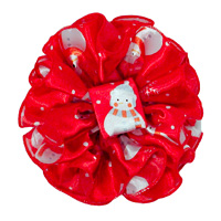 Satin Snowmen Large Clip Claw Ruffled Hair Bows