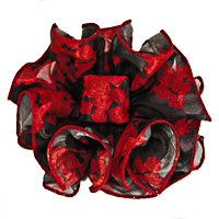 Floral Clip Claw Jaw Bows Large Satin Chiffon