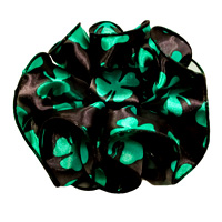 Shamrock Satin Chiffon Claw Jaw Clip Ruffled Fabric Bow