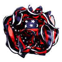 Striped Flag Claw Jaw Clip Ruffled Bow