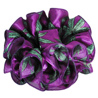 Purple Large Ruffled Claw Jaw Clip Satin Chiffon Bow