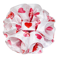 Red and Pink Hearts Clip Claw Jaw Bows Large Satin Chiffon