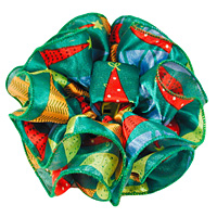 Bright Christmas Tree Design Clip Claw Jaw Bows in Satin and Chiffon