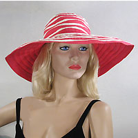 Fabric Striped Sun Hat with Shaping Wire