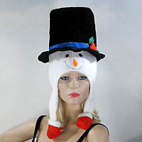 Snow Man Hat with Black Top Hat