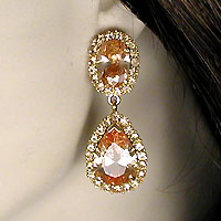 Large Crystal Rhinestone Drop Clip Earrings